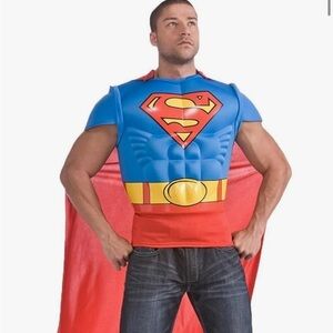 Superman Muscle Chest top with cape costume Men standard size- like new